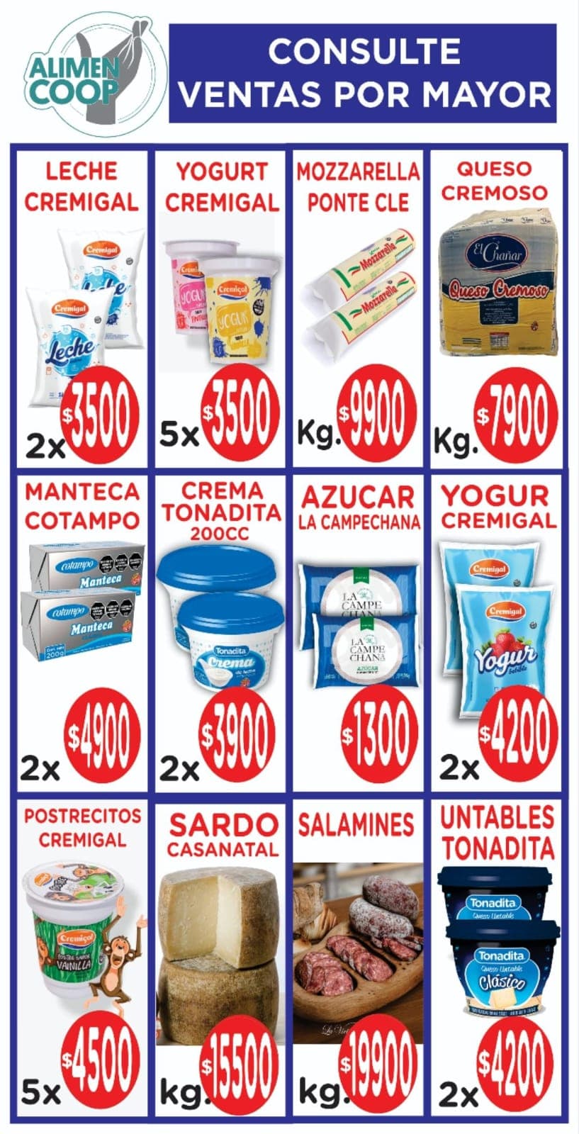 Cronograma para mayo del camión Alimencoop