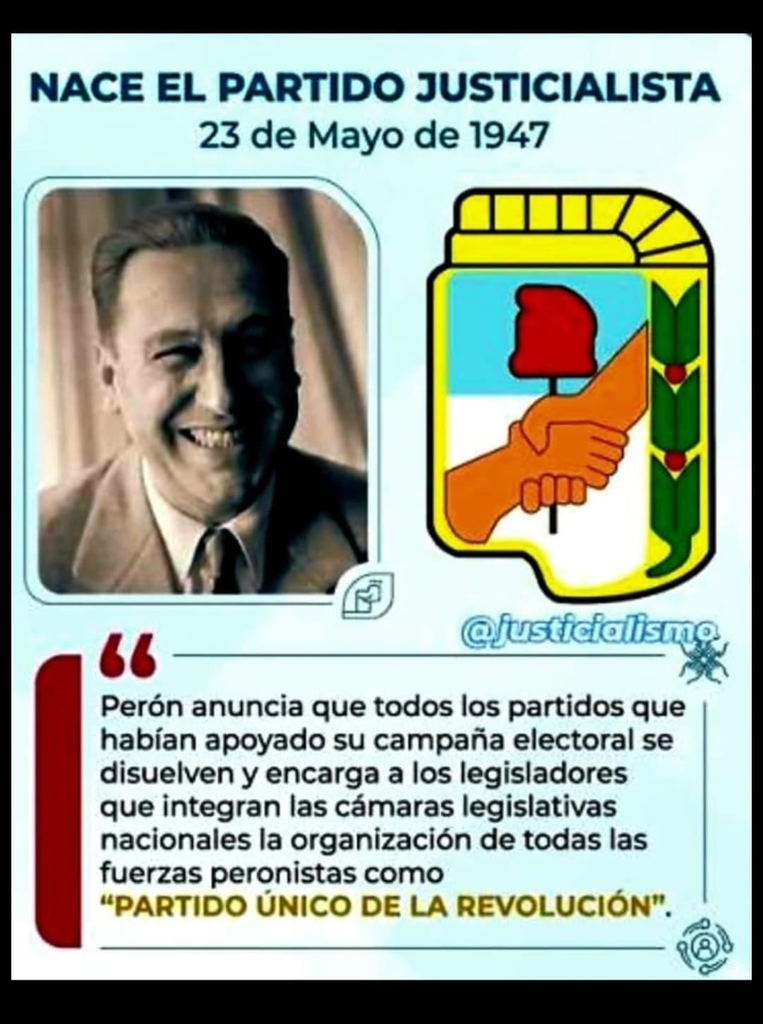 A 78 años de la fundación del Partido Justicialista