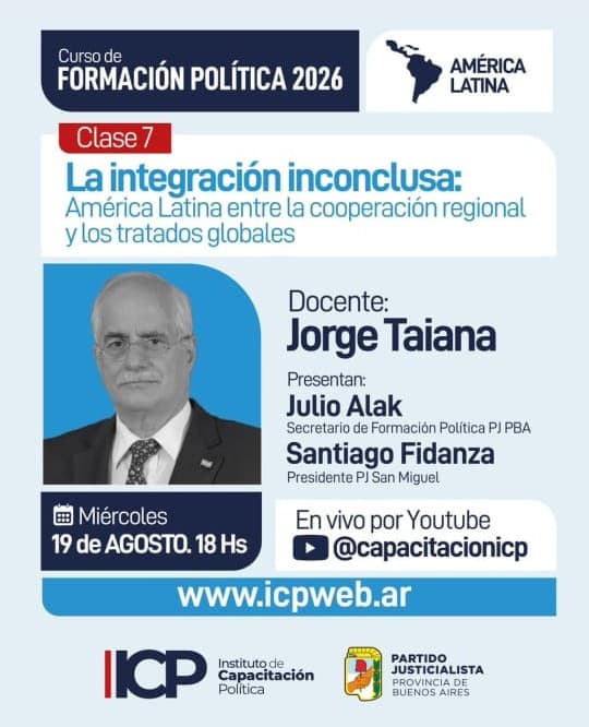 19 de agosto: Clase 7 del Curso de Formación Política