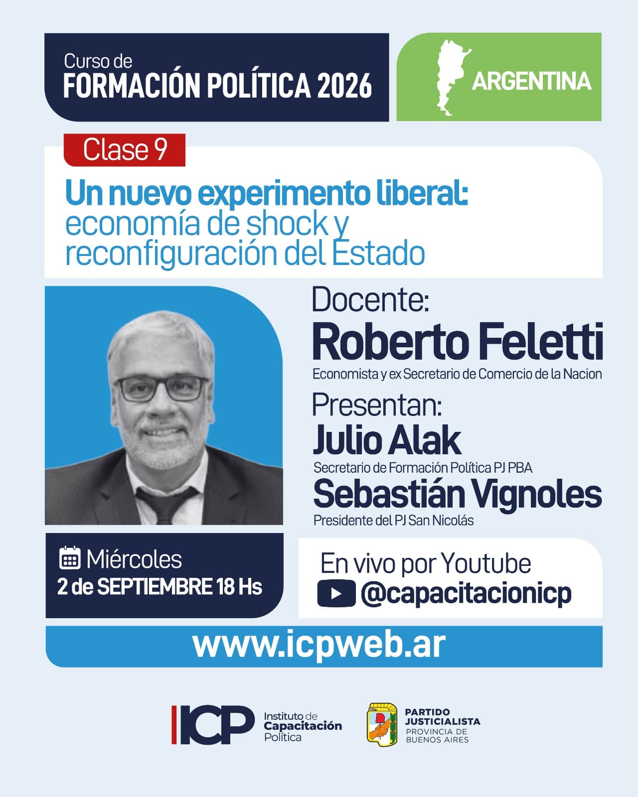 2 de septiembre: Clase 9 del Curso de Formación Política