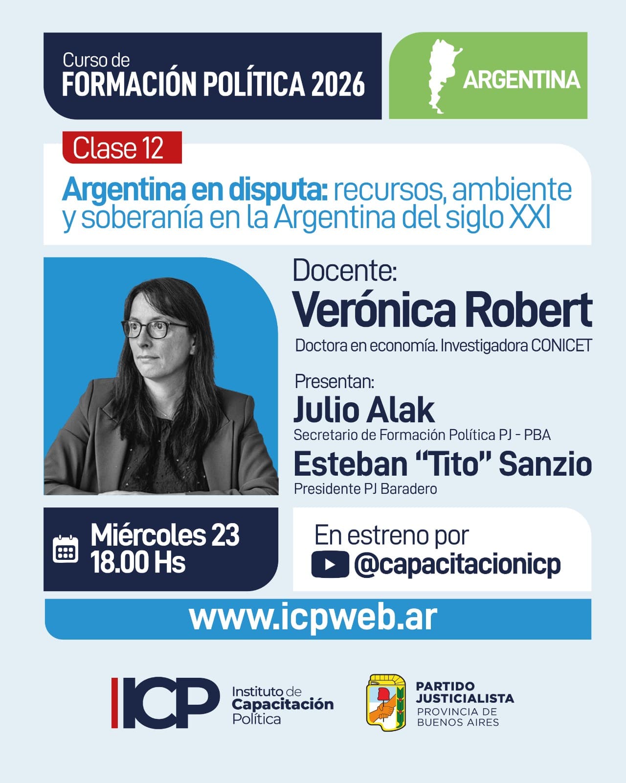 23 de septiembre: Clase 12 del Curso de Formación Política