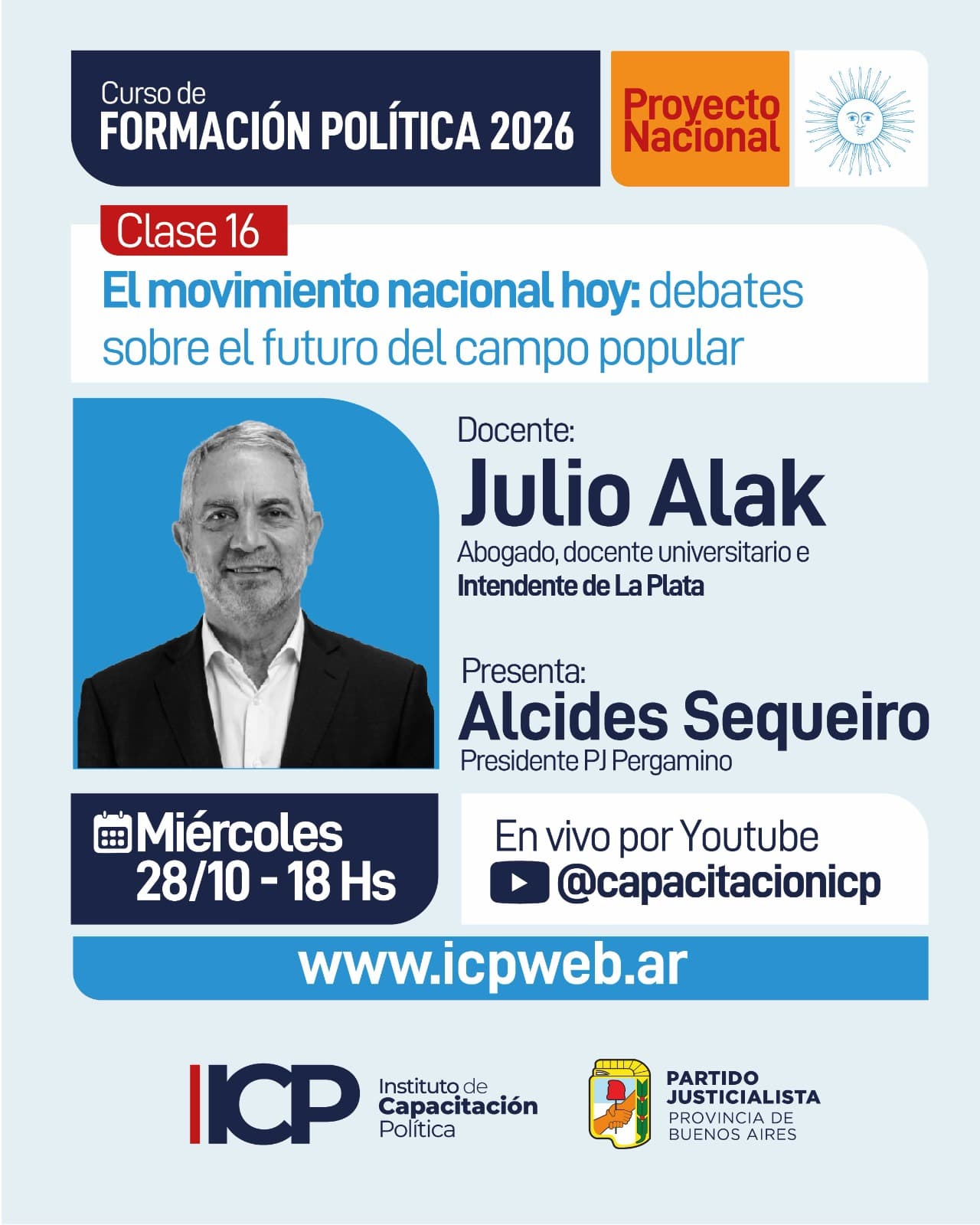 28 de octubre: Clase 16 del Curso de Formación Política